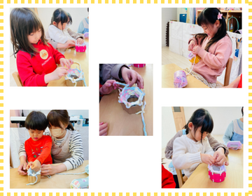 マフラー編み 写真collage