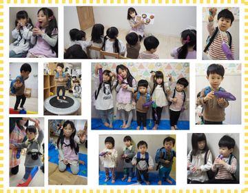本園 芋ほり遠足ごっこ 写真collage